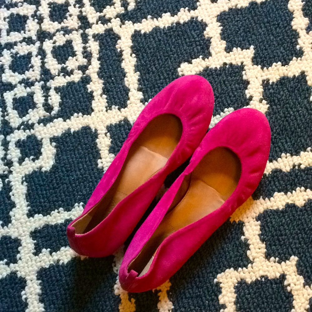 NWOT J.Crew suede fuchsia slip on shoes